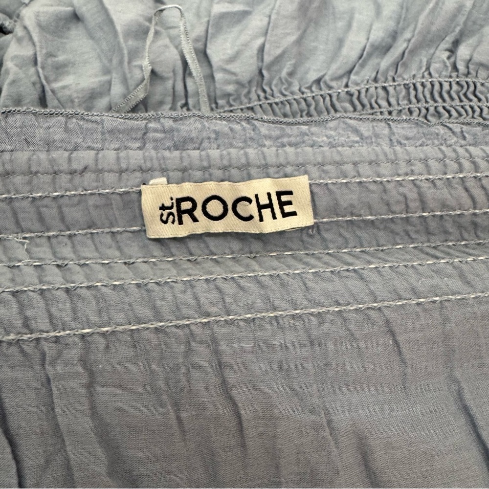 St. Roche Ruffle Embellishment Blue Mini Skirt - Picture 5 of 6